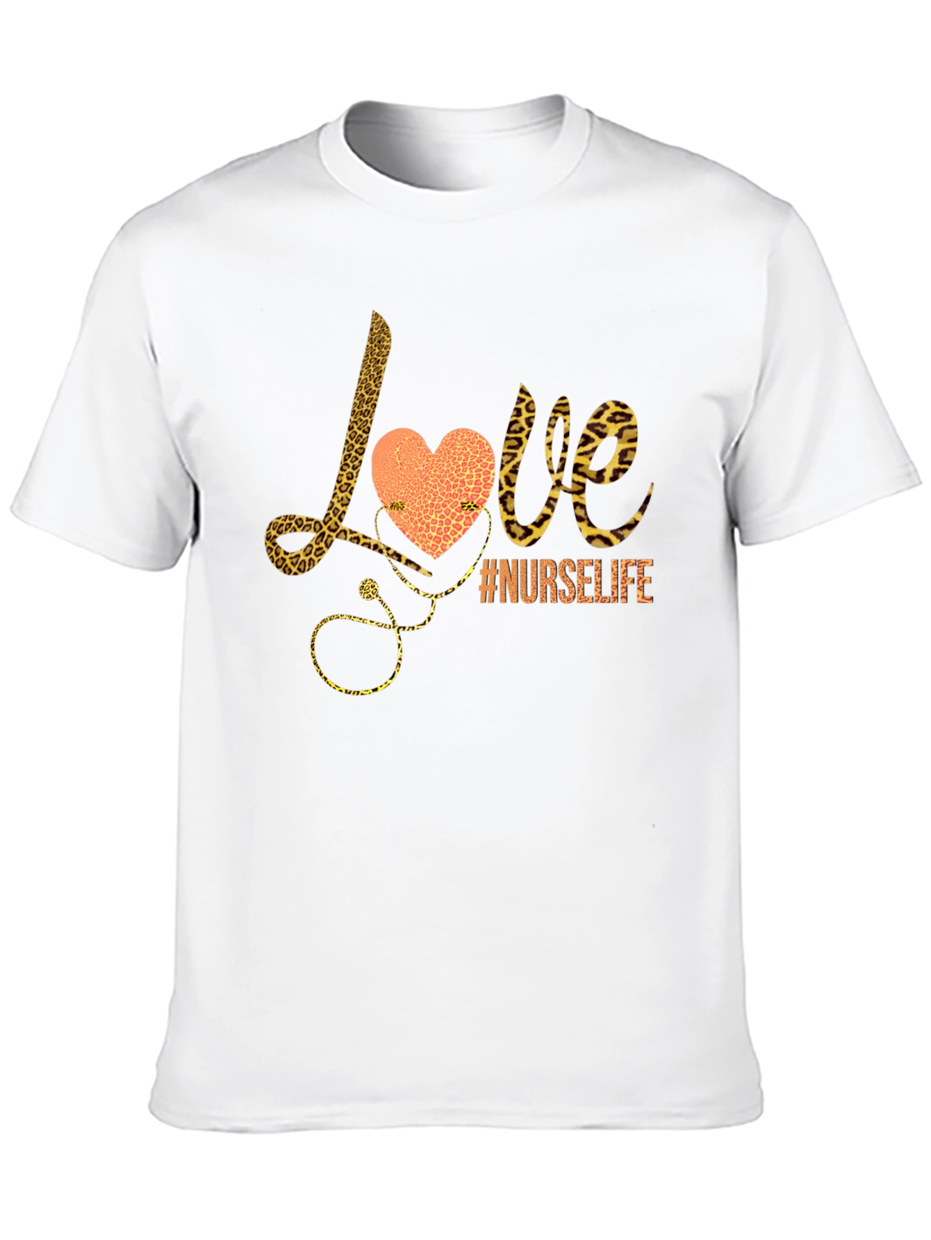 Nurse Life Love Leopard Print Graphic Tee