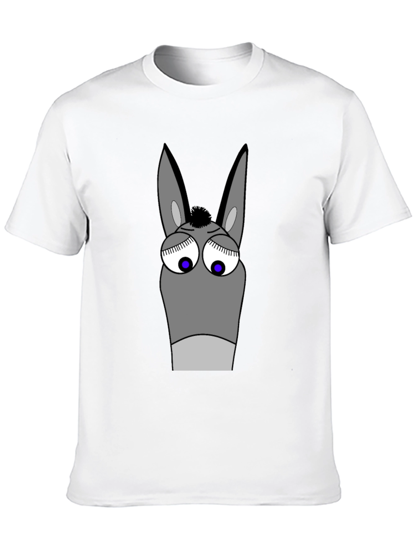 Funny Donkey Cartoon Graphic T-Shirt - Black