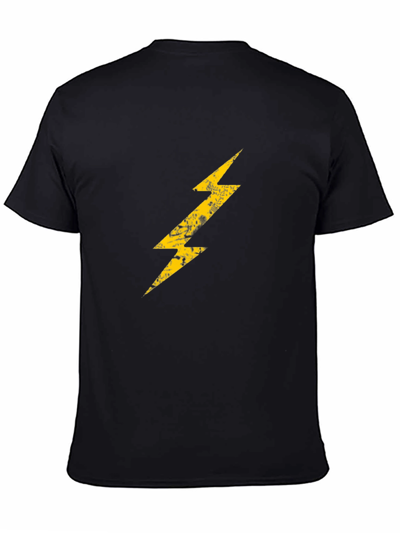 Black T-Shirt with Lightning Bolt Graphic Print