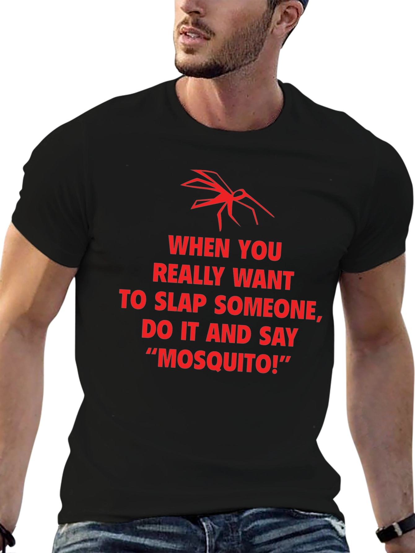 Funny Mosquito Slap Graphic T-Shirt