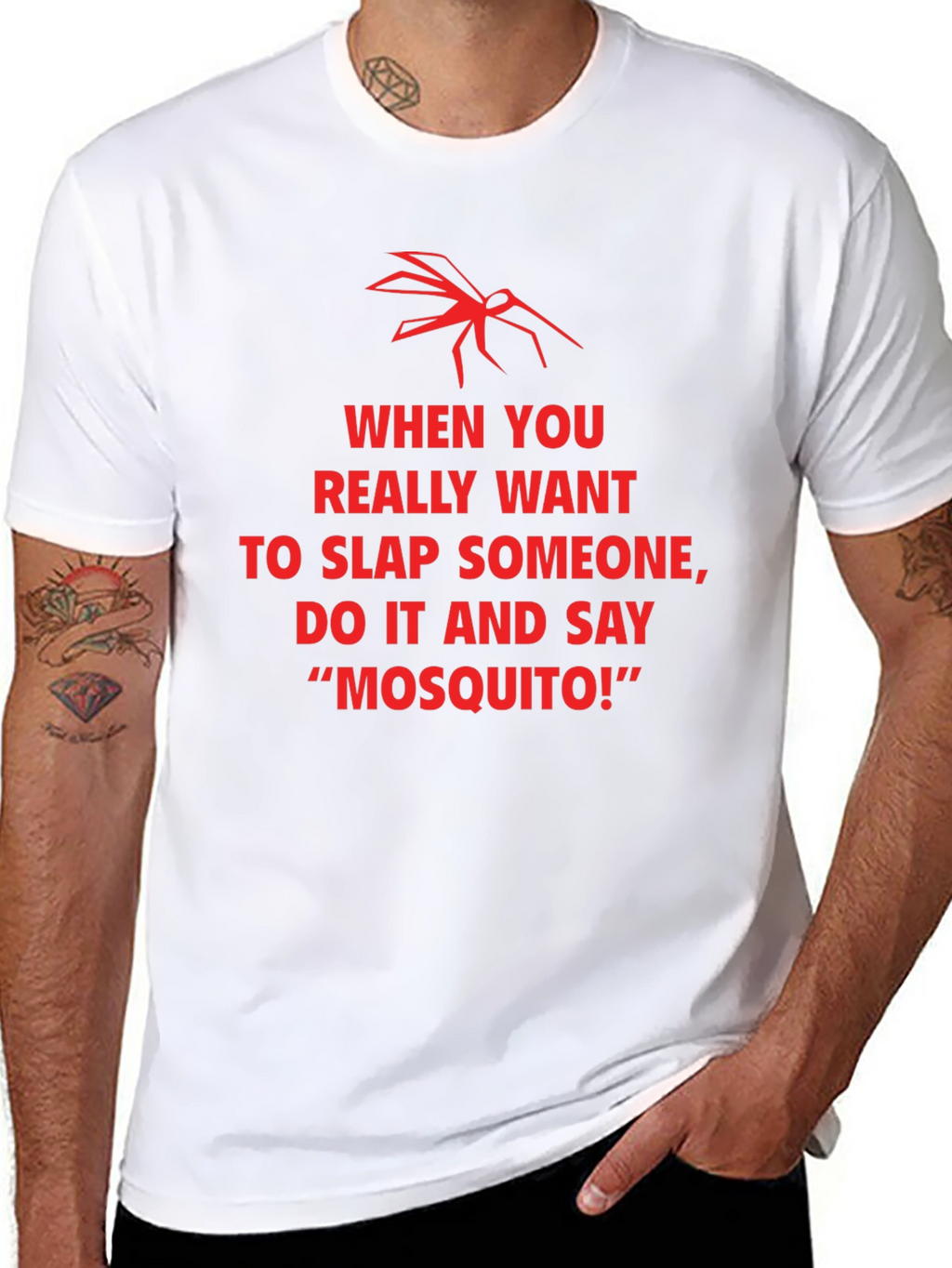 Funny Mosquito Slap Graphic T-Shirt