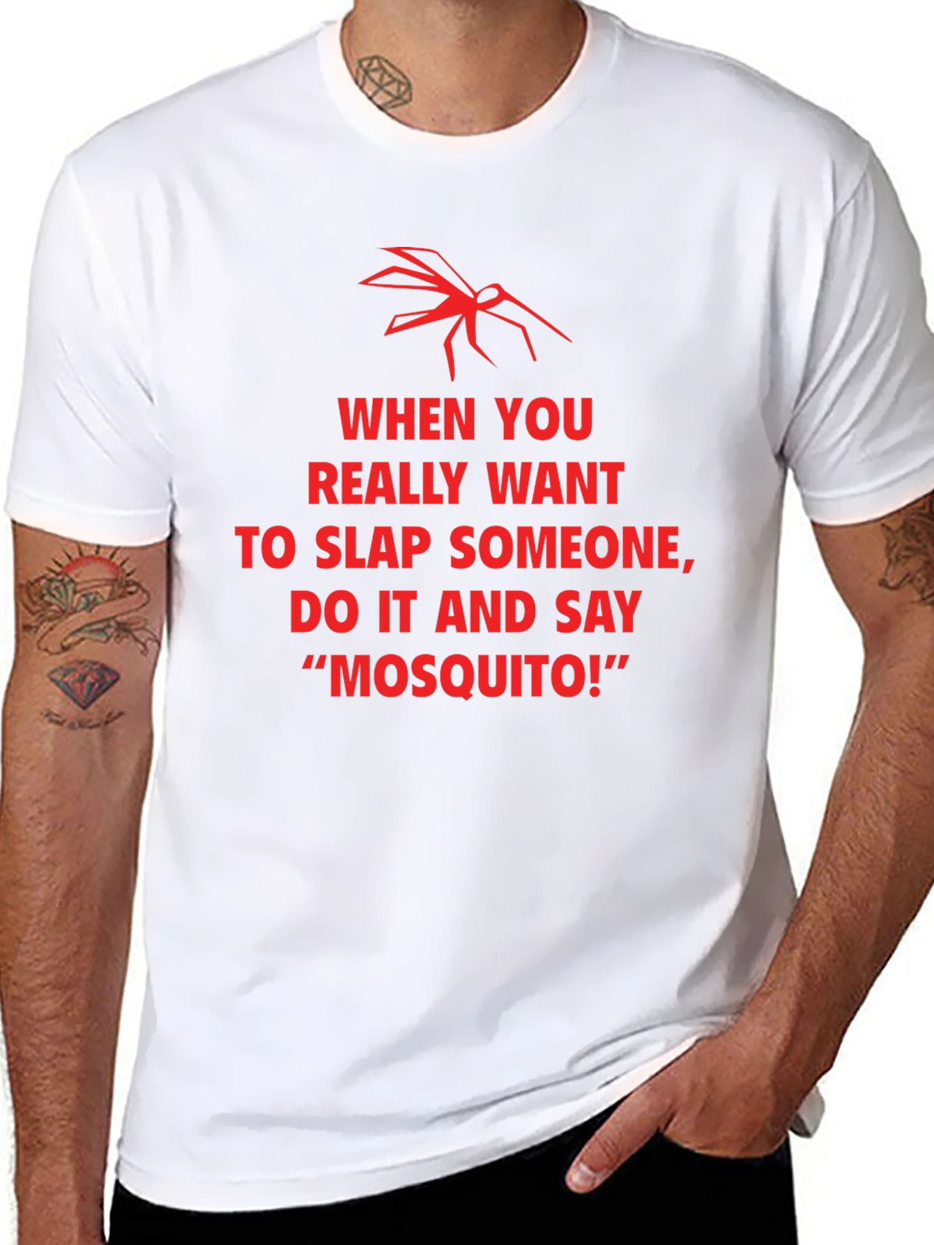 Funny Mosquito Slap Graphic T-Shirt