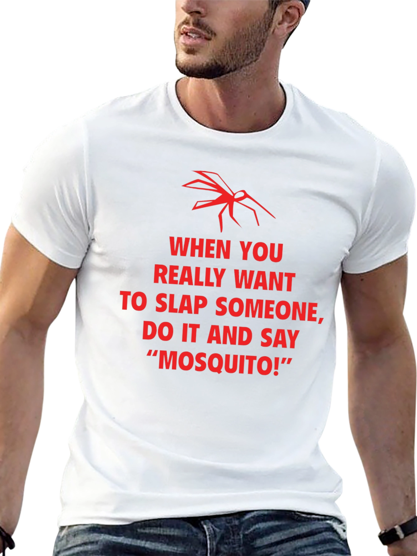Funny Mosquito Slap Graphic T-Shirt