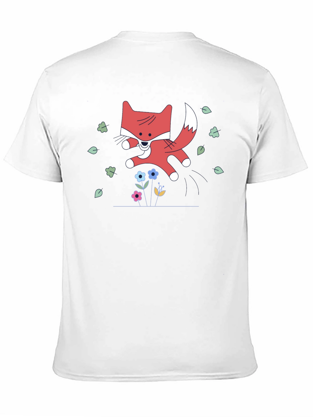 Cute Cartoon Fox Black T-Shirt