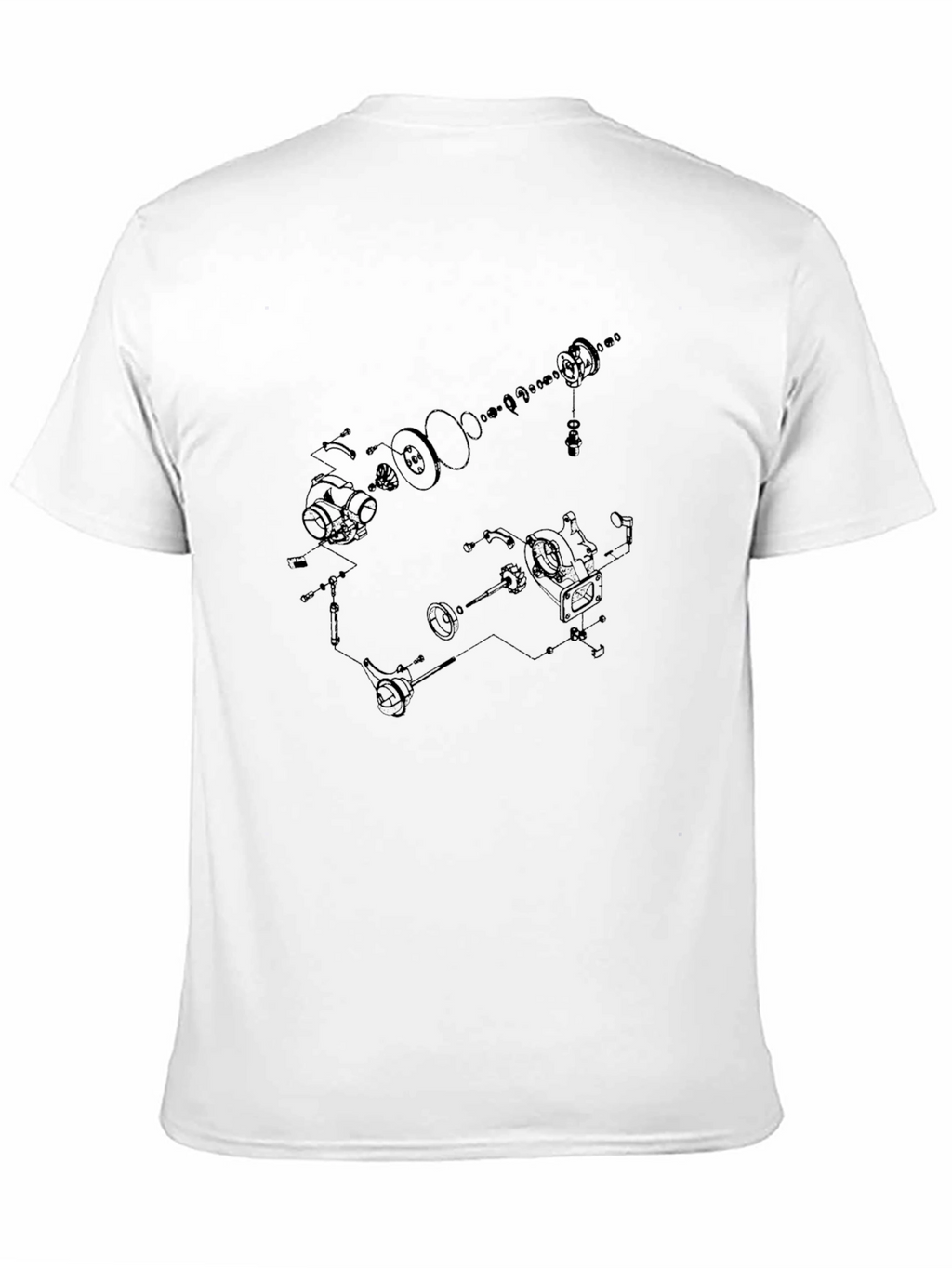 Technical Diagram Graphic Tee - Black Cotton T-Shirt
