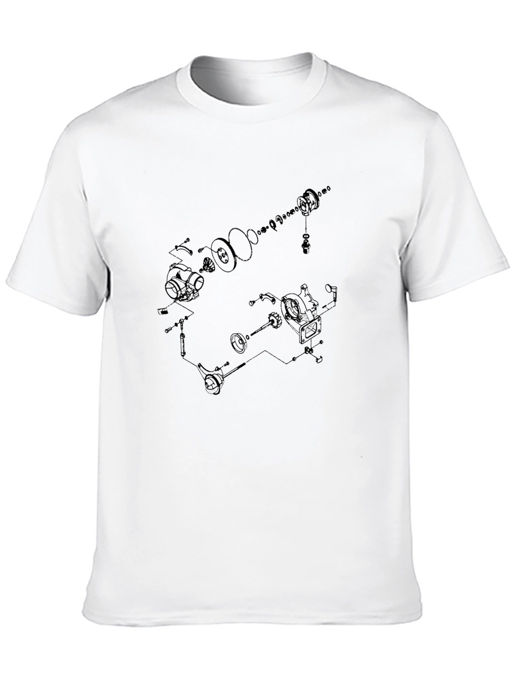 Technical Diagram Graphic Tee - Black Cotton T-Shirt