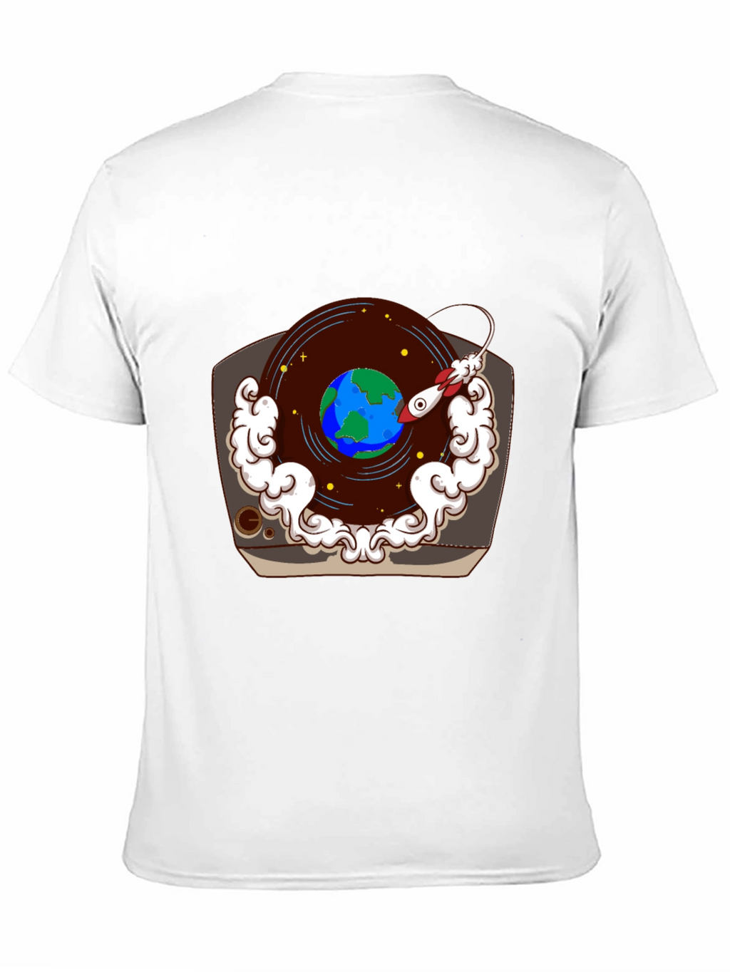 Retro Record Player Earth Graphic Tee