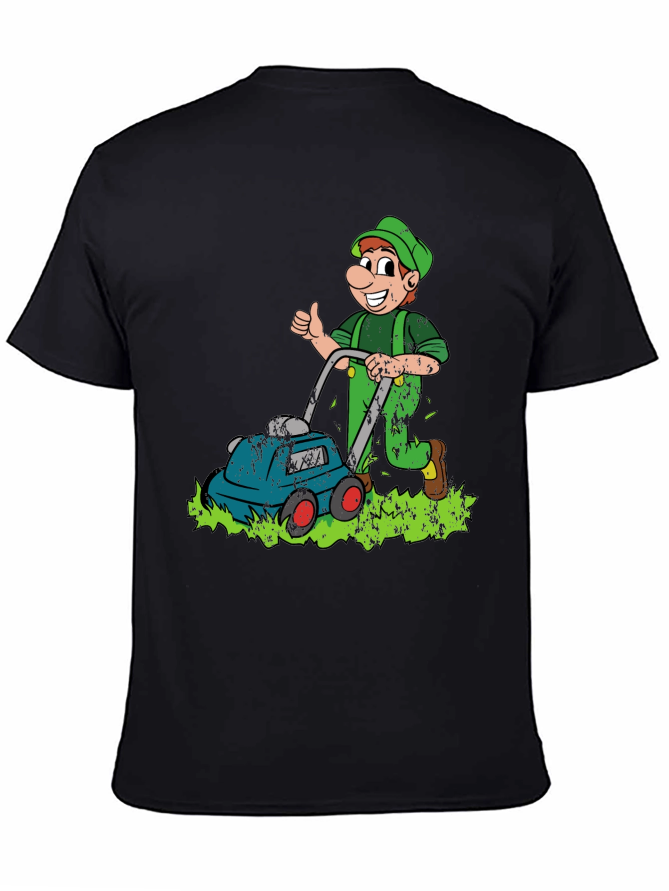 Funny Lawn Mower Cartoon Graphic T-Shirt