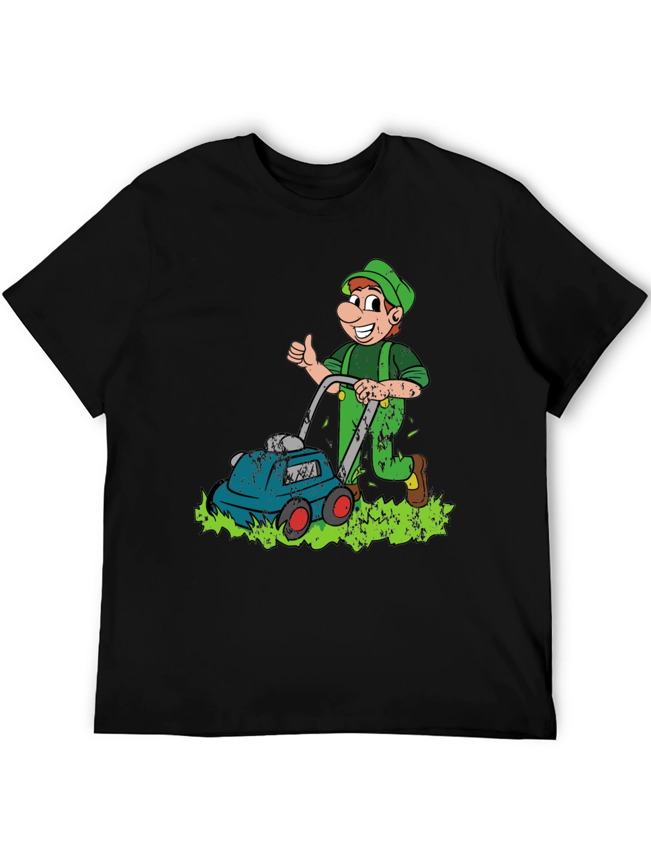 Funny Lawn Mower Cartoon Graphic T-Shirt