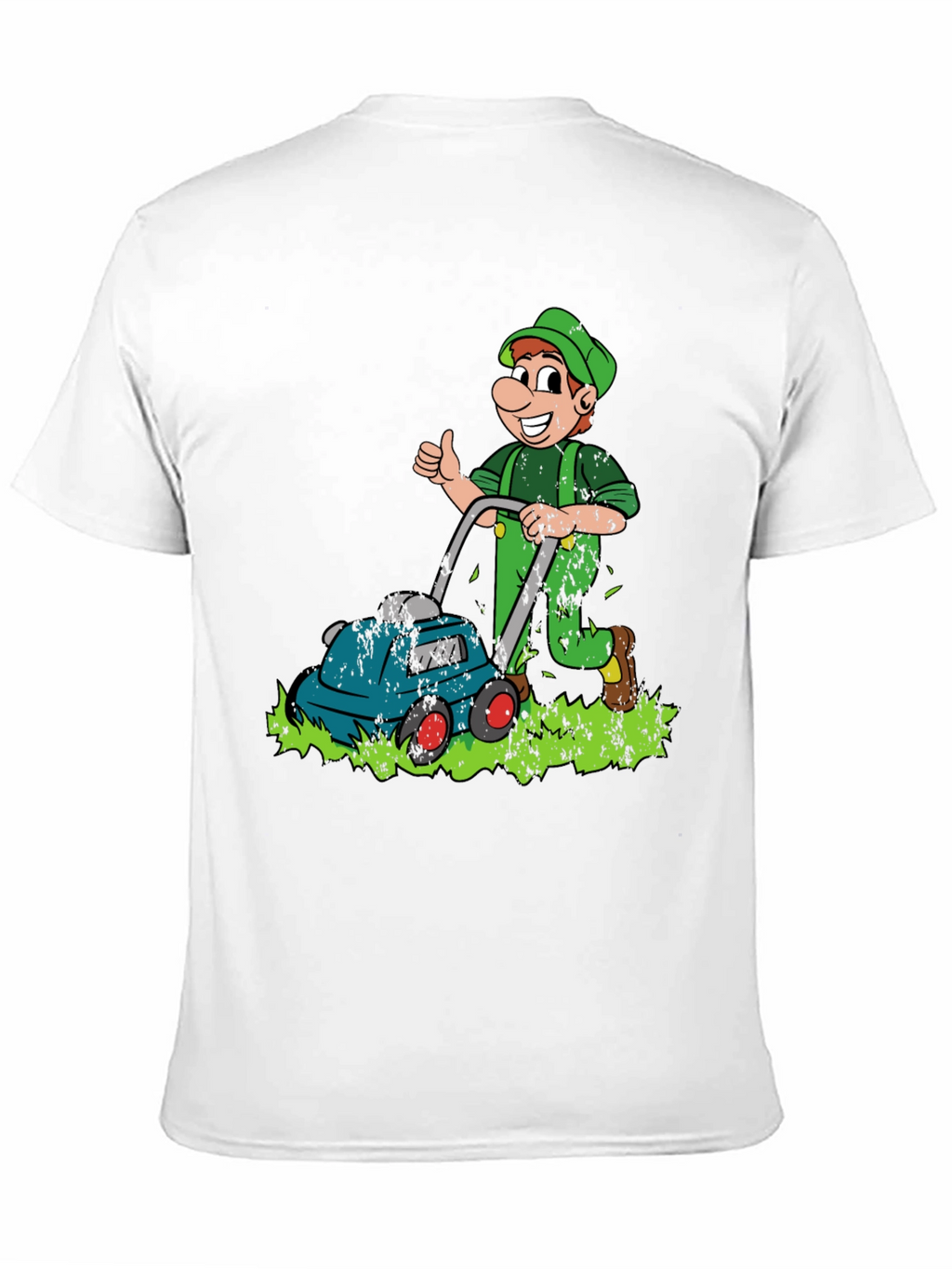 Funny Lawn Mower Cartoon Graphic T-Shirt