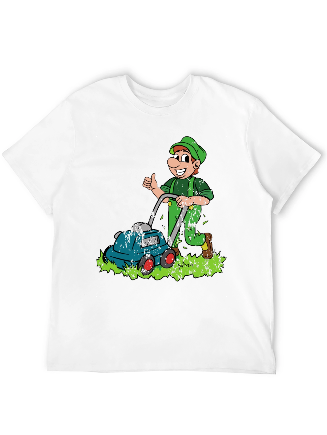 Funny Lawn Mower Cartoon Graphic T-Shirt