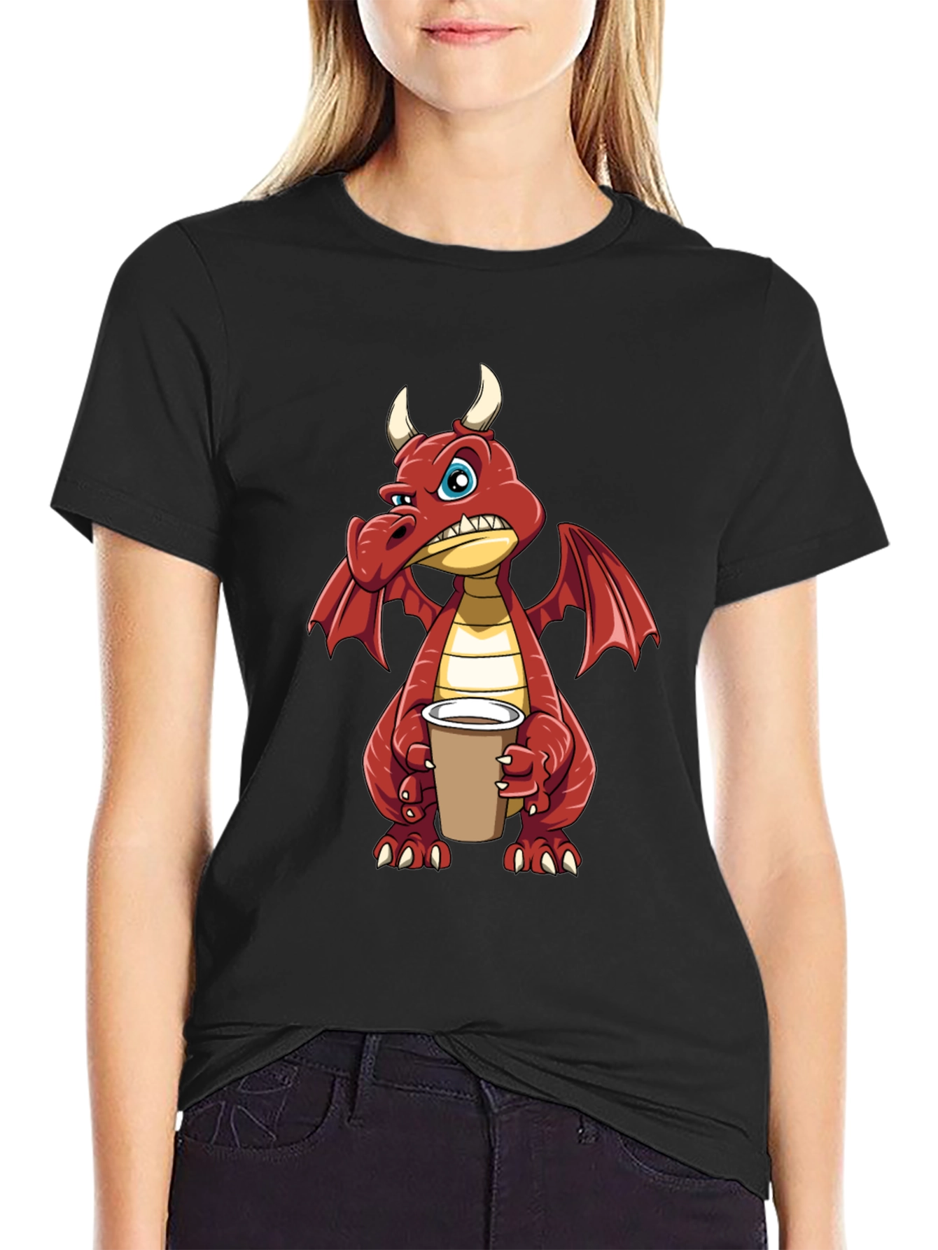 Grumpy Dragon Coffee T-Shirt - Soft Cotton Tee