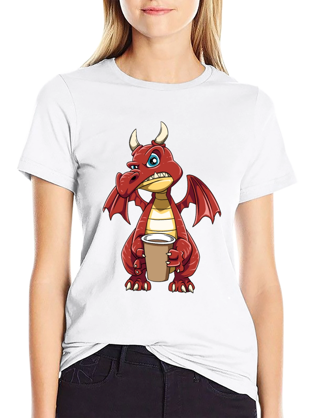 Grumpy Dragon Coffee T-Shirt - Soft Cotton Tee