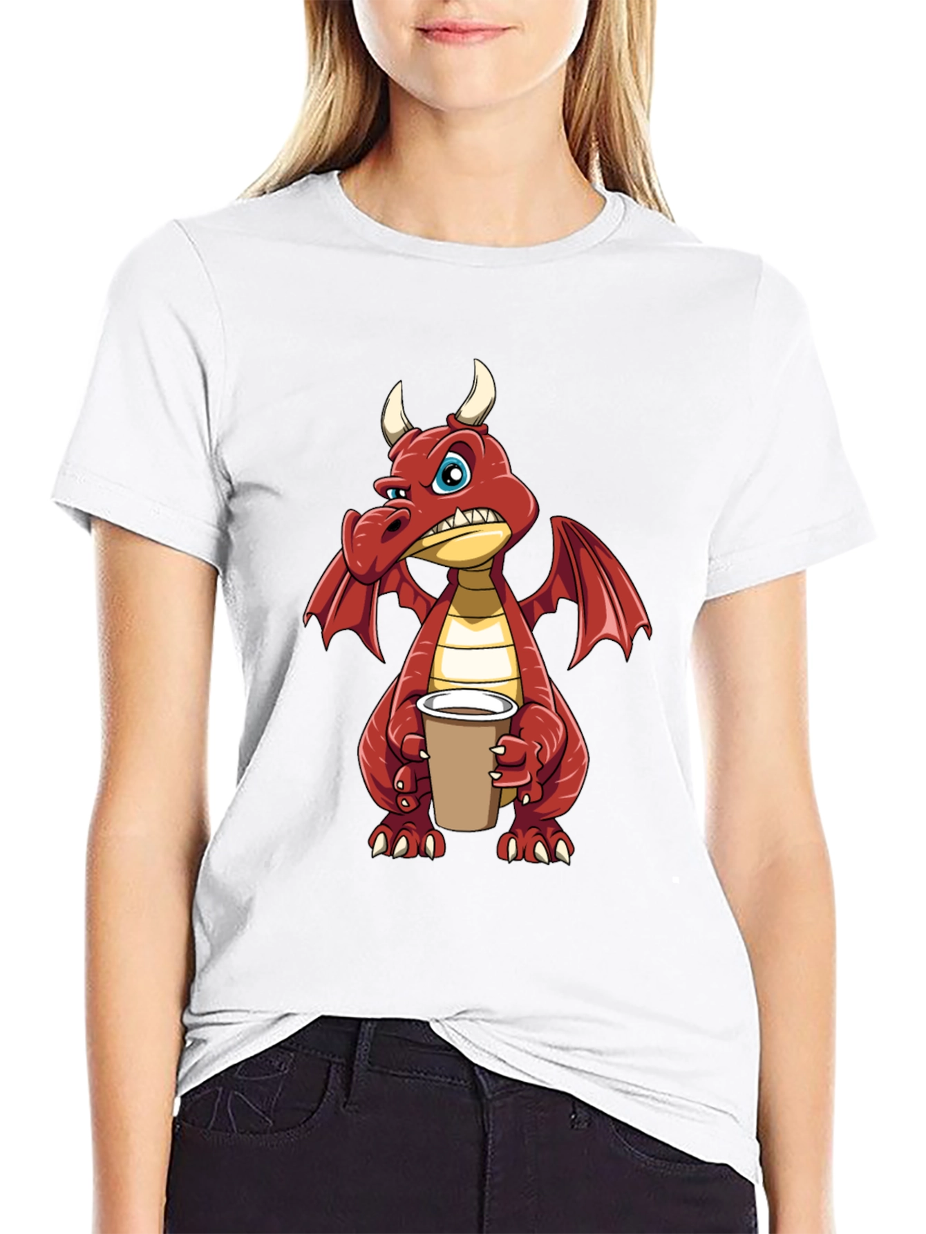 Grumpy Dragon Coffee T-Shirt - Soft Cotton Tee