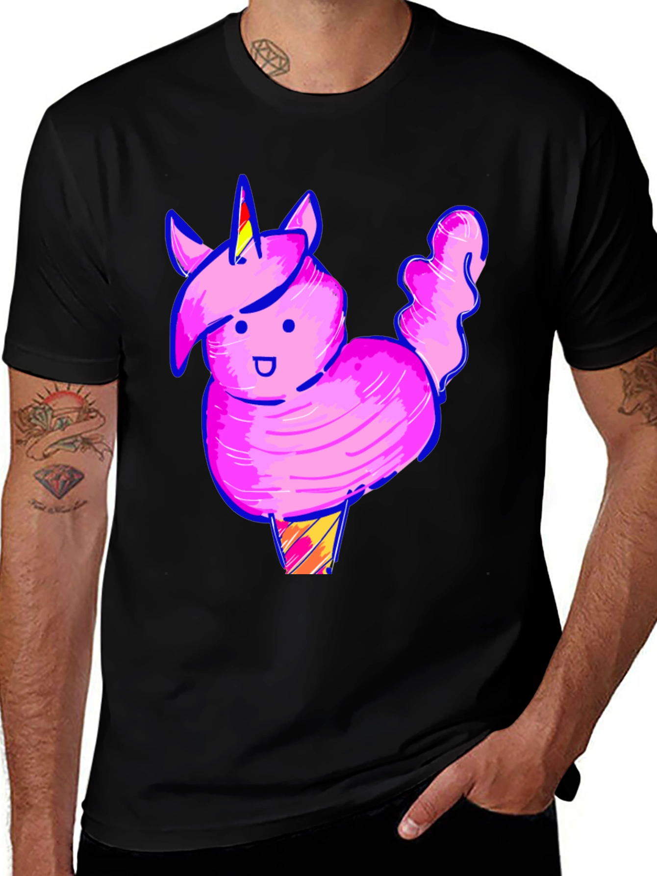 Cotton Candy Unicorn T-Shirt - Novelty Graphic Tee