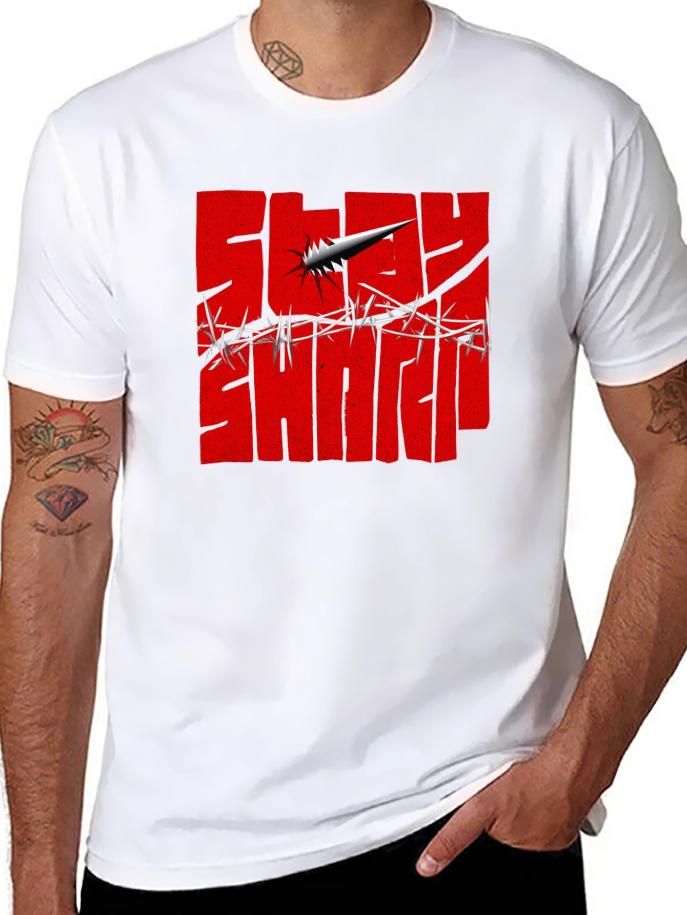 Stay Sharp Graphic Tee - Edgy Style