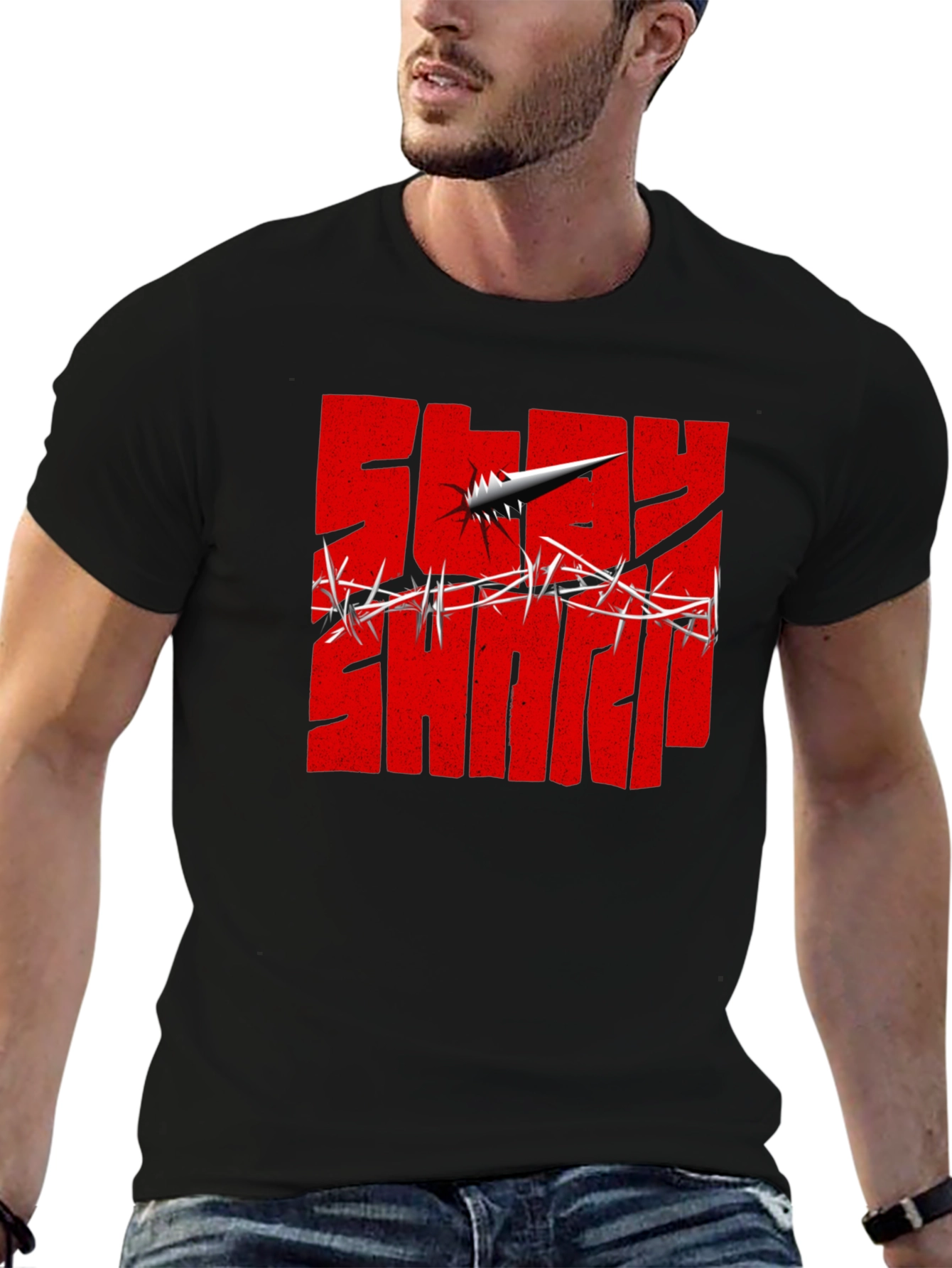 Stay Sharp Graphic Tee - Edgy Style