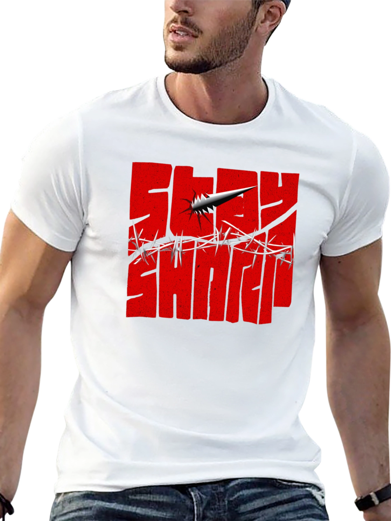 Stay Sharp Graphic Tee - Edgy Style