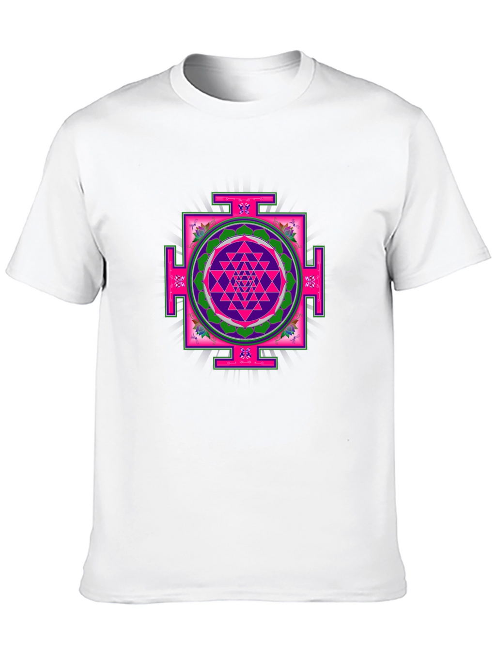 Geometric Mandala Print Black T-Shirt