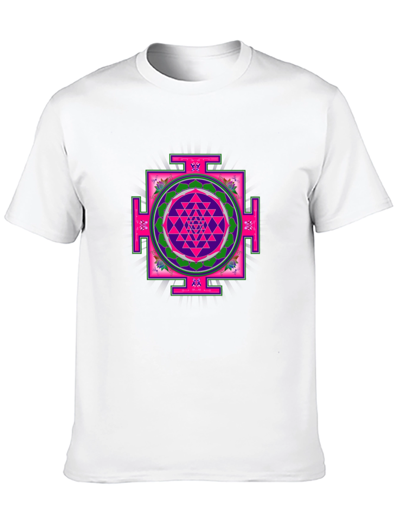 Geometric Mandala Print Black T-Shirt