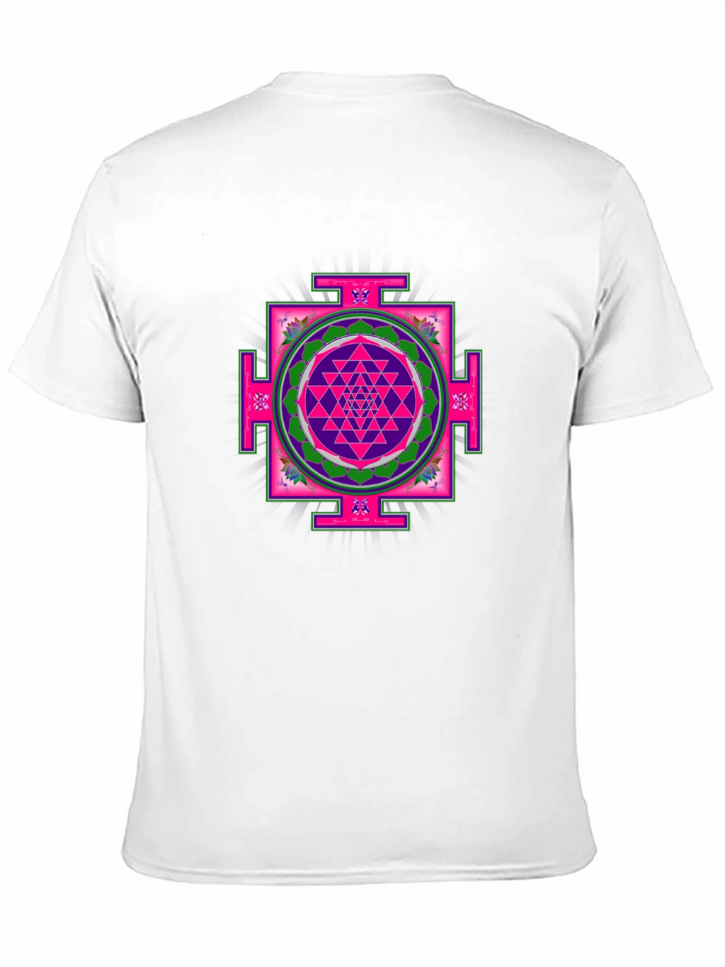 Geometric Mandala Print Black T-Shirt