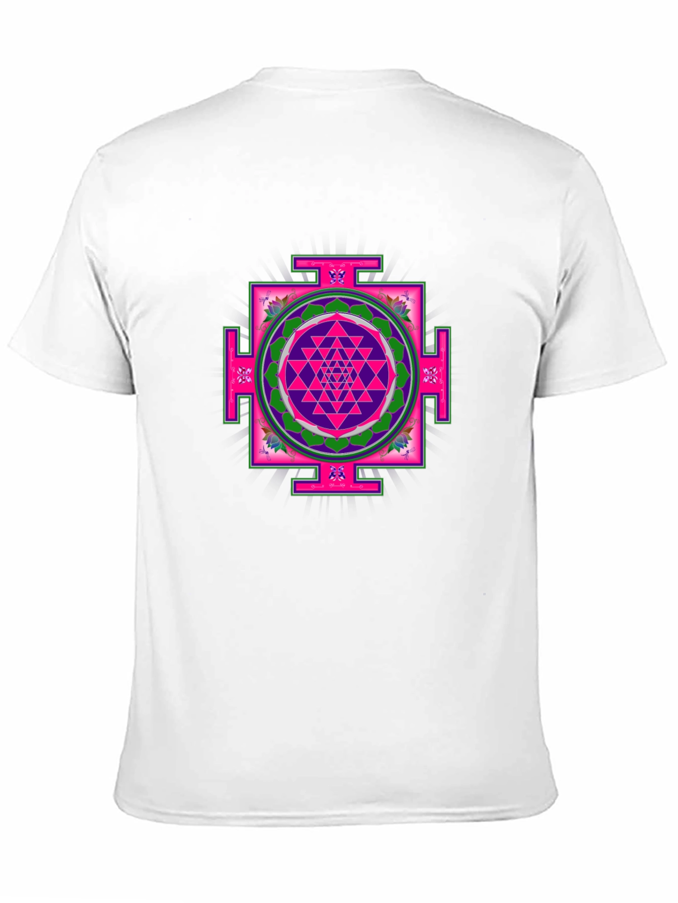 Geometric Mandala Print Black T-Shirt