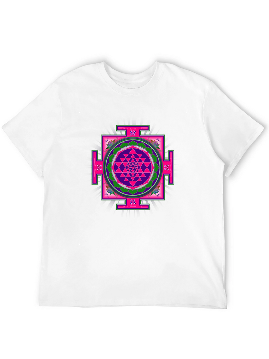 Geometric Mandala Print Black T-Shirt