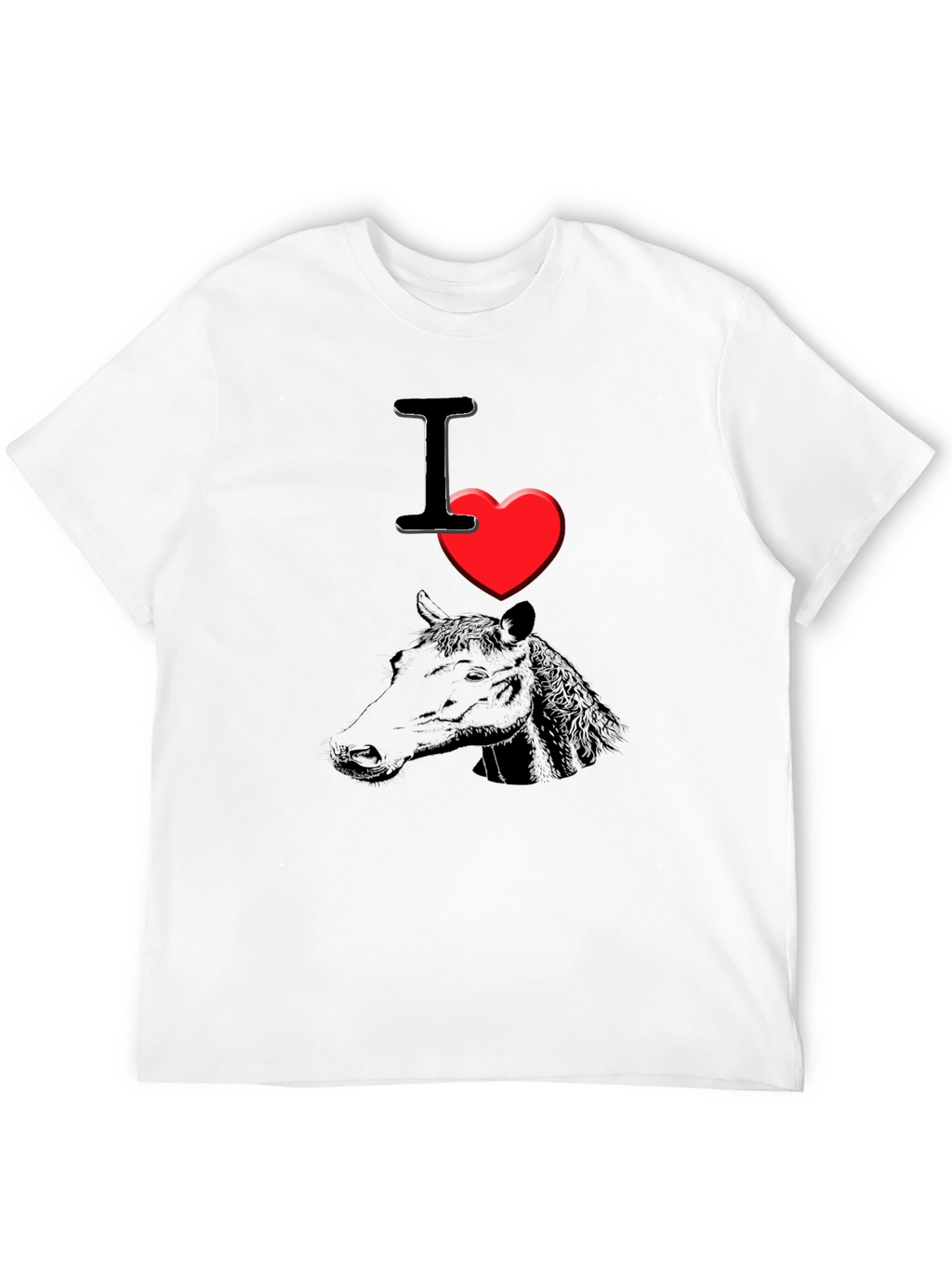 I Heart Horses T-Shirt - Black Graphic Tee