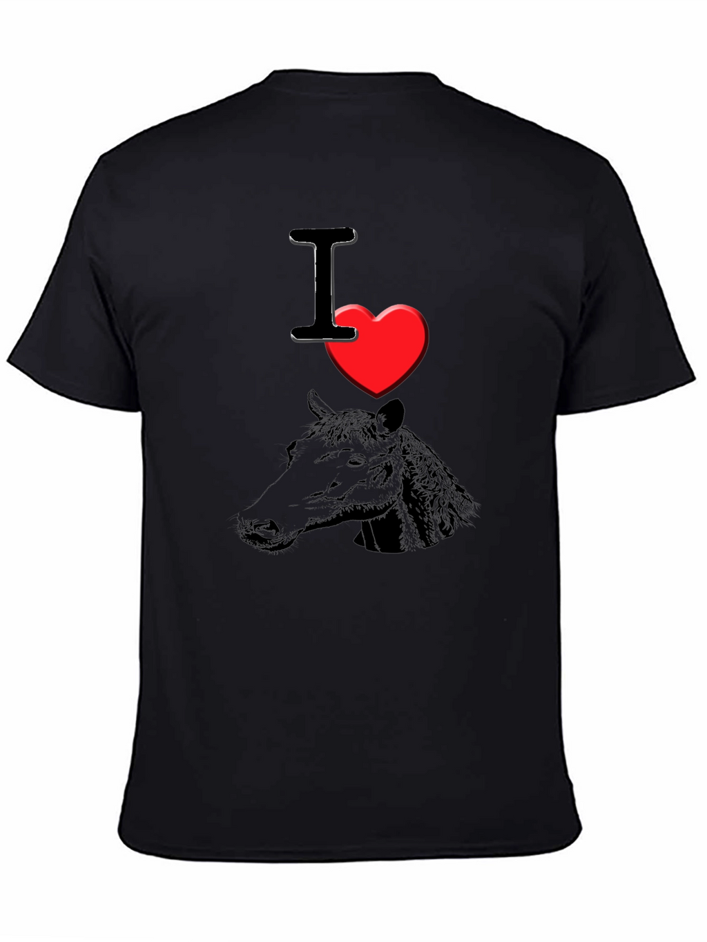 I Heart Horses T-Shirt - Black Graphic Tee