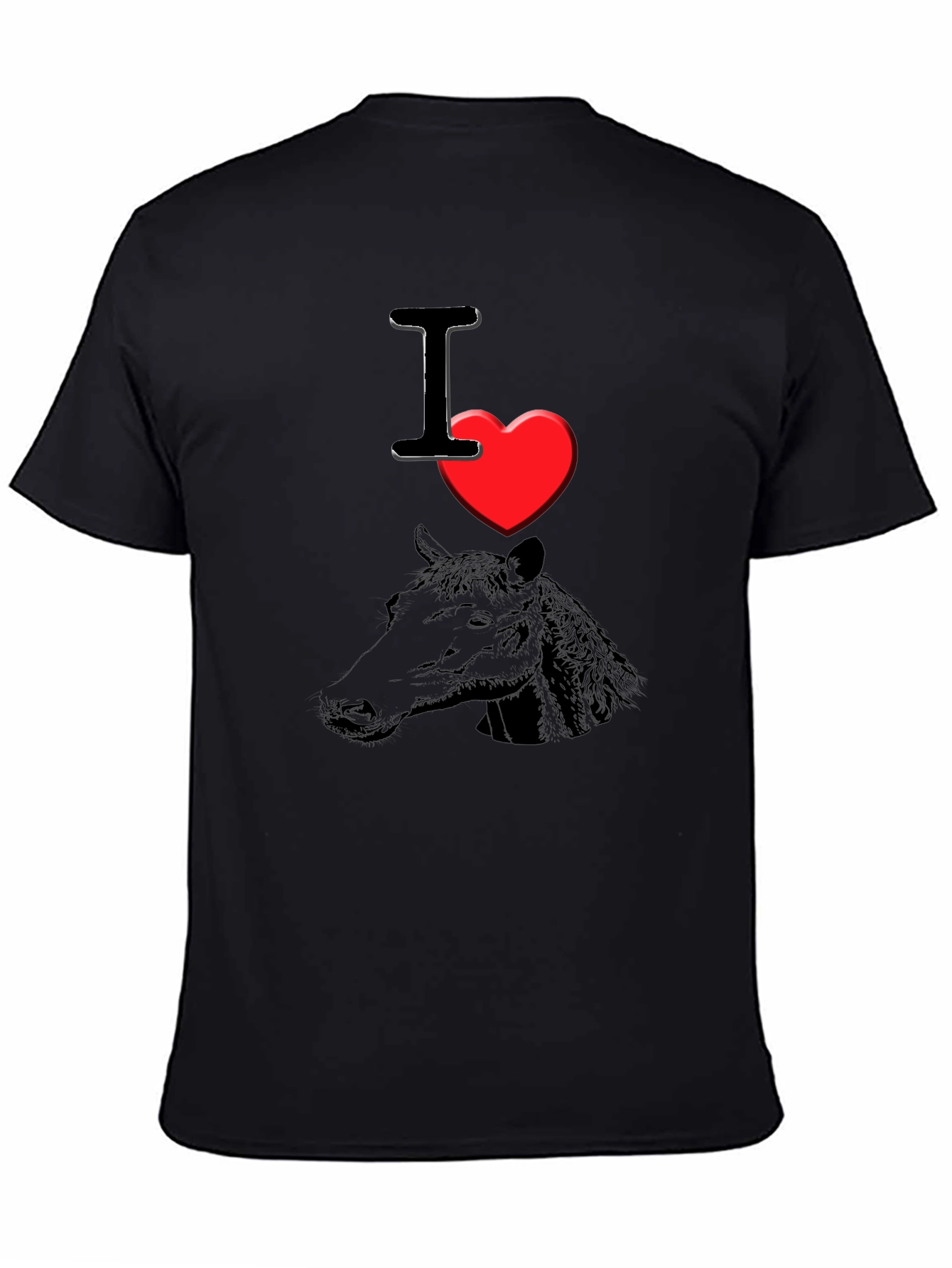I Heart Horses T-Shirt - Black Graphic Tee