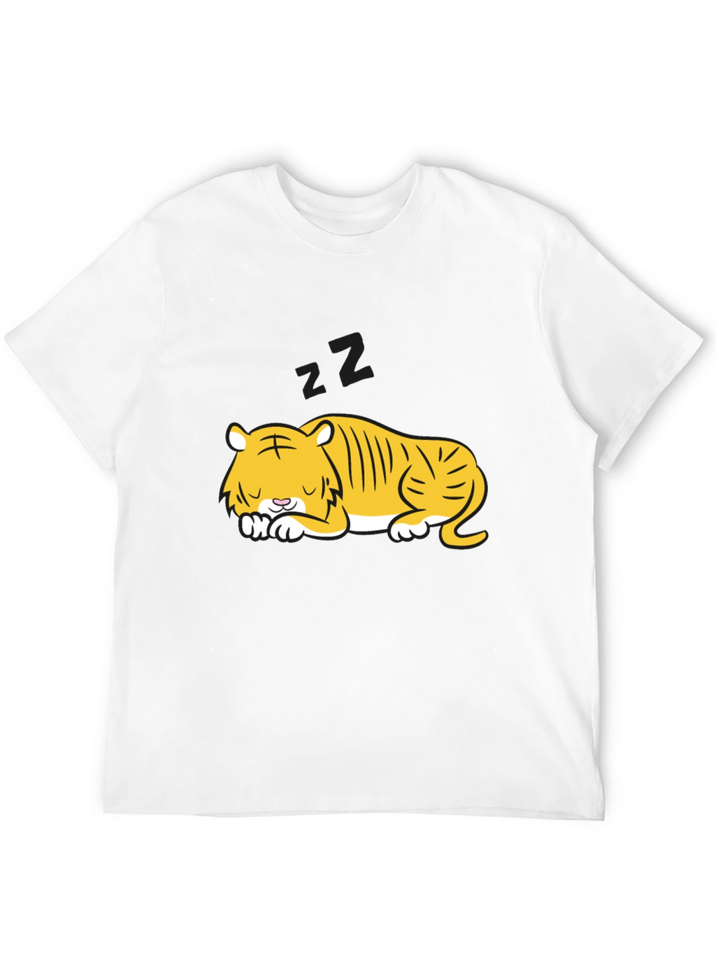 Sleeping Tiger Graphic Tee - Black Cotton Comfort