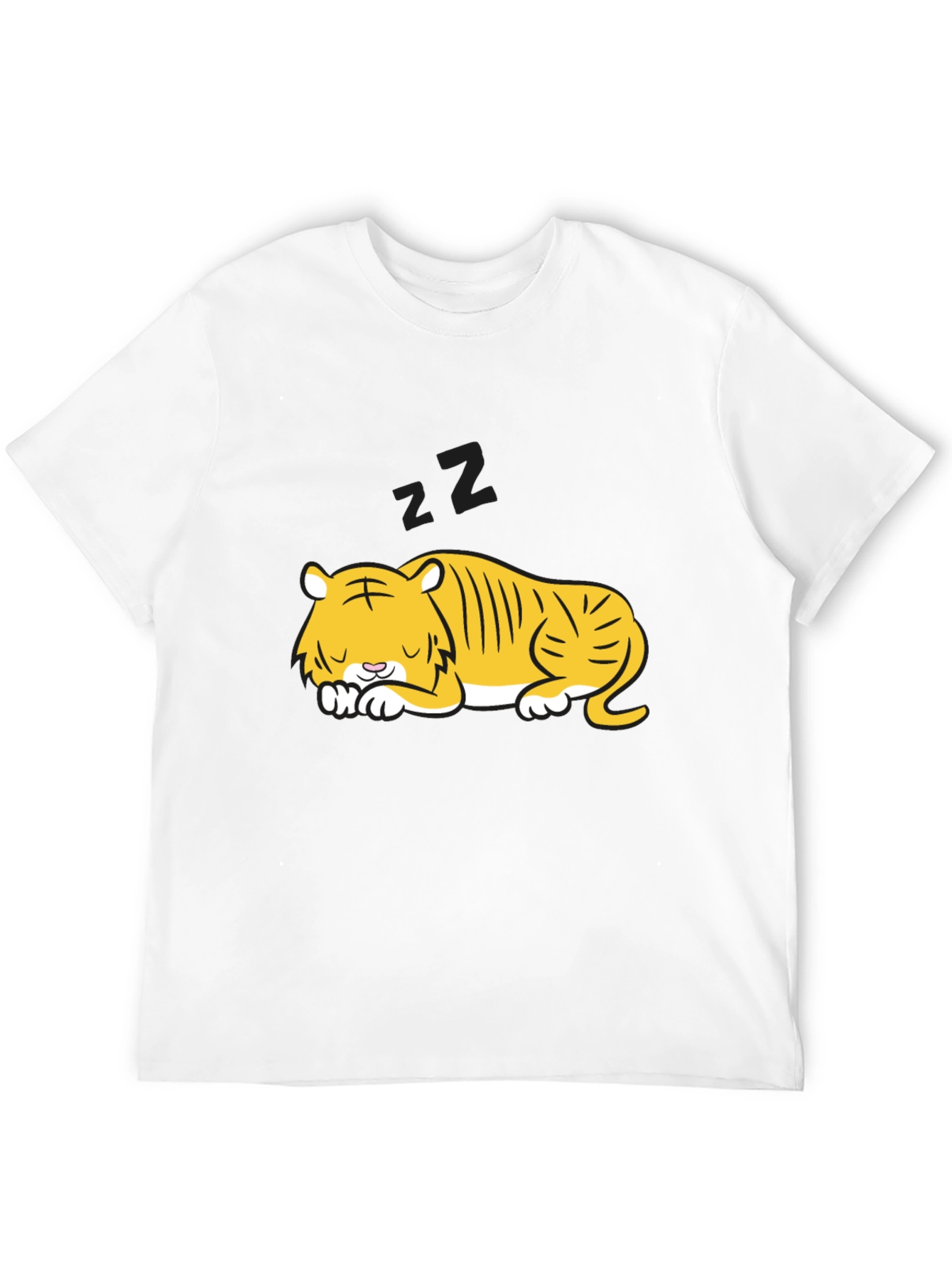 Sleeping Tiger Graphic Tee - Black Cotton Comfort