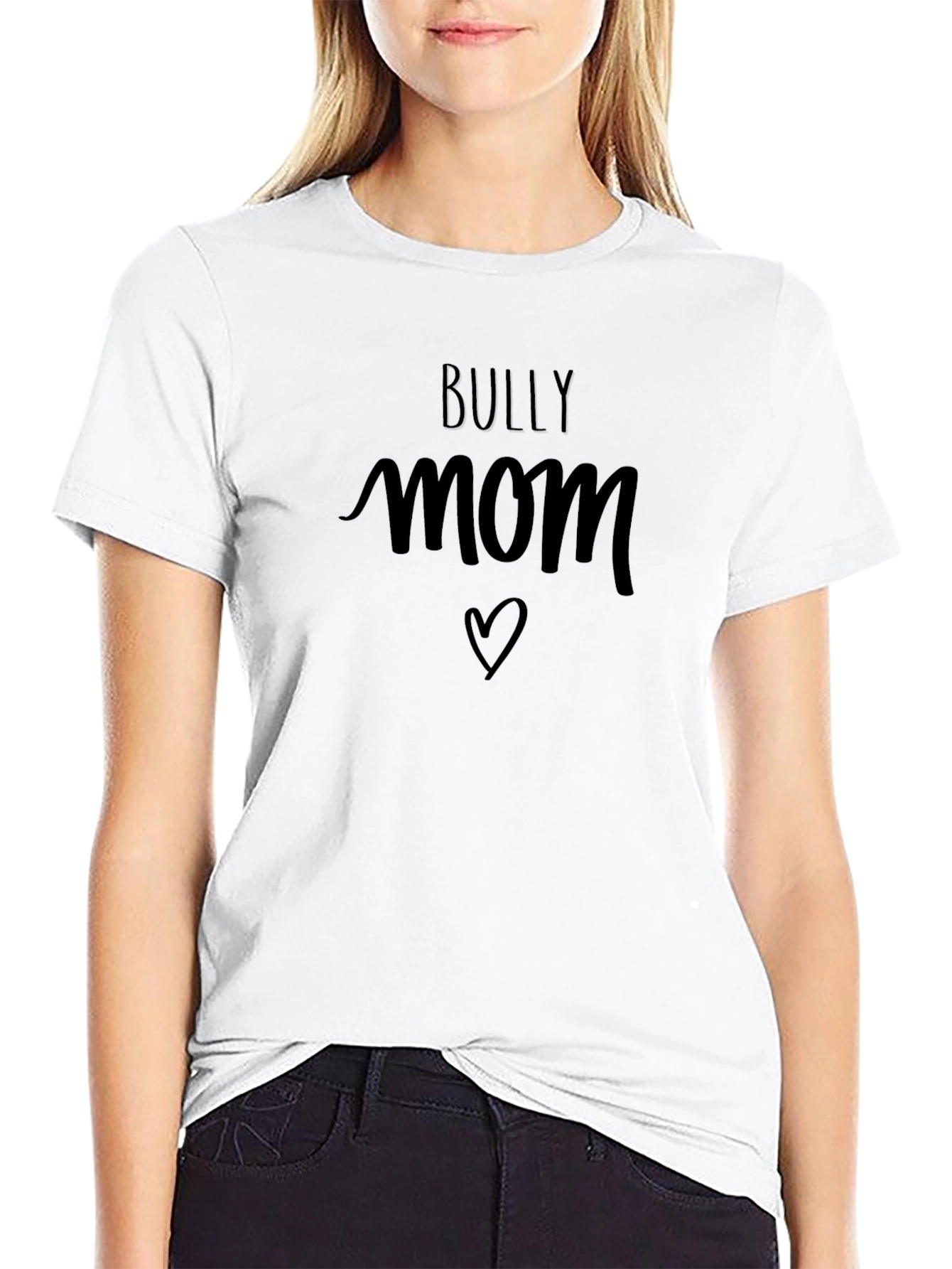Bully Mom T-Shirt - Black Crew Neck Tee