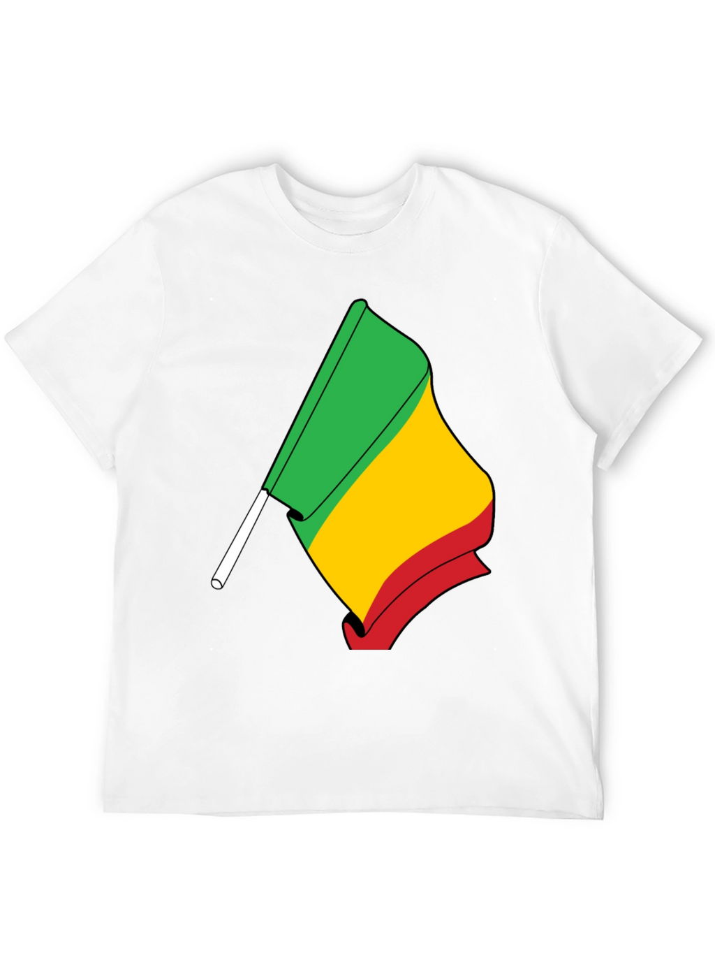Rasta Flag Graphic Tee - Black Cotton T-Shirt