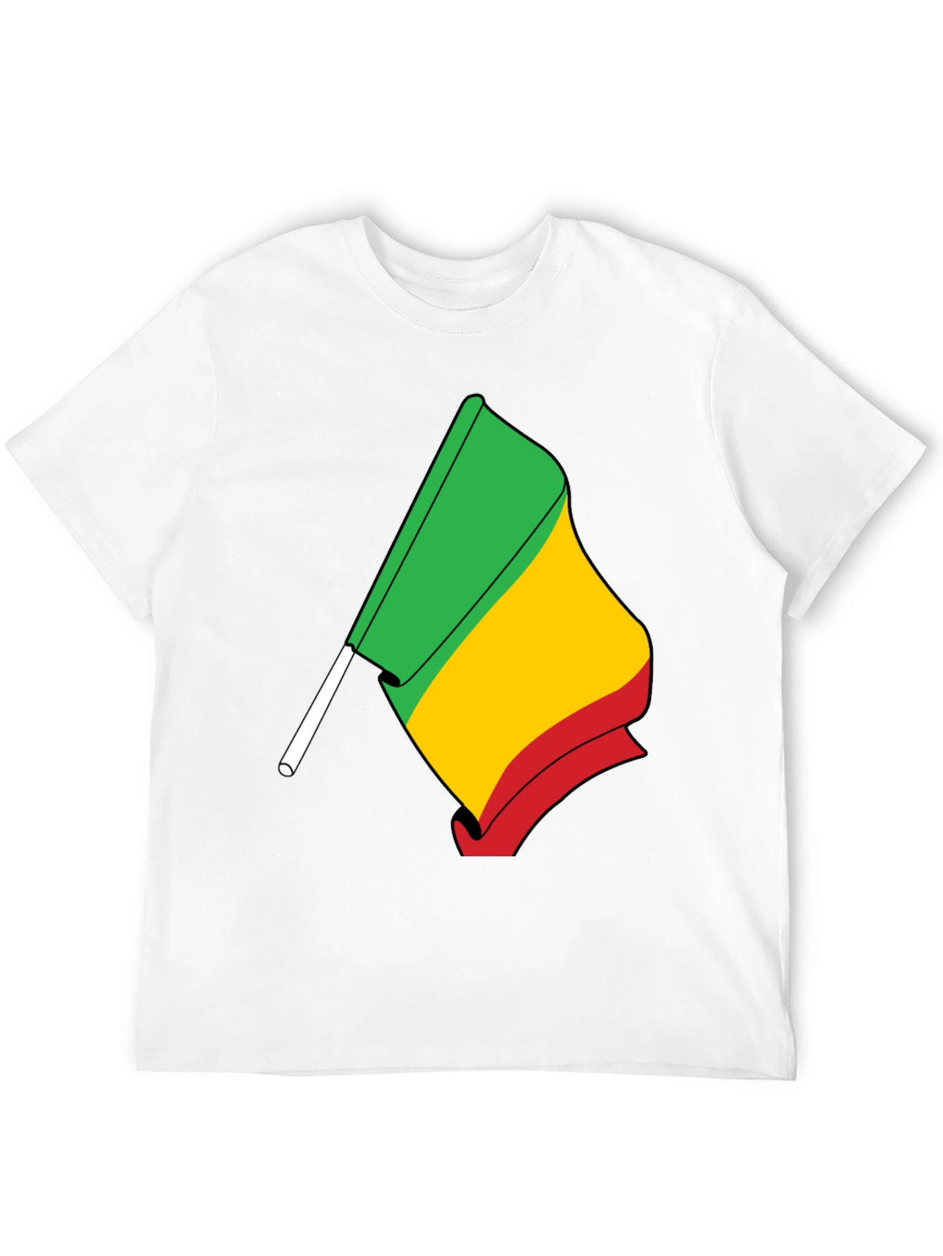 Rasta Flag Graphic Tee - Black Cotton T-Shirt