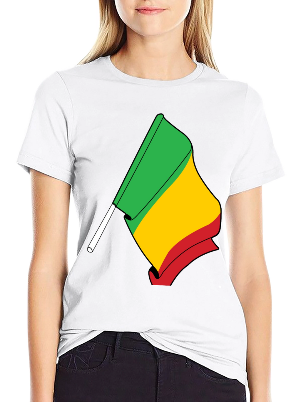 Rasta Flag Graphic Tee - Black Cotton T-Shirt