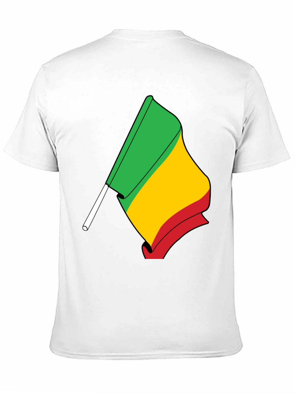Rasta Flag Graphic Tee - Black Cotton T-Shirt
