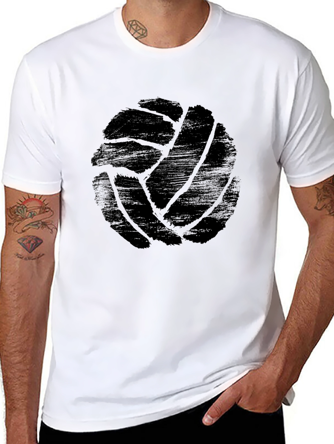 Black Volleyball Graphic T-Shirt