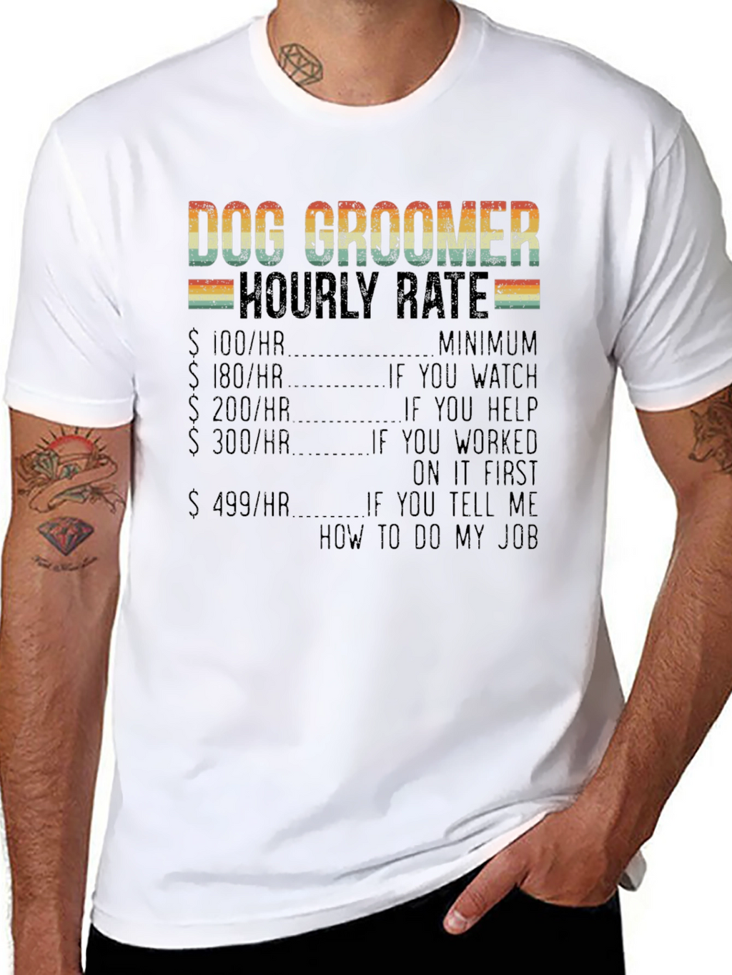 Dog Groomer Hourly Rate Graphic T-Shirt