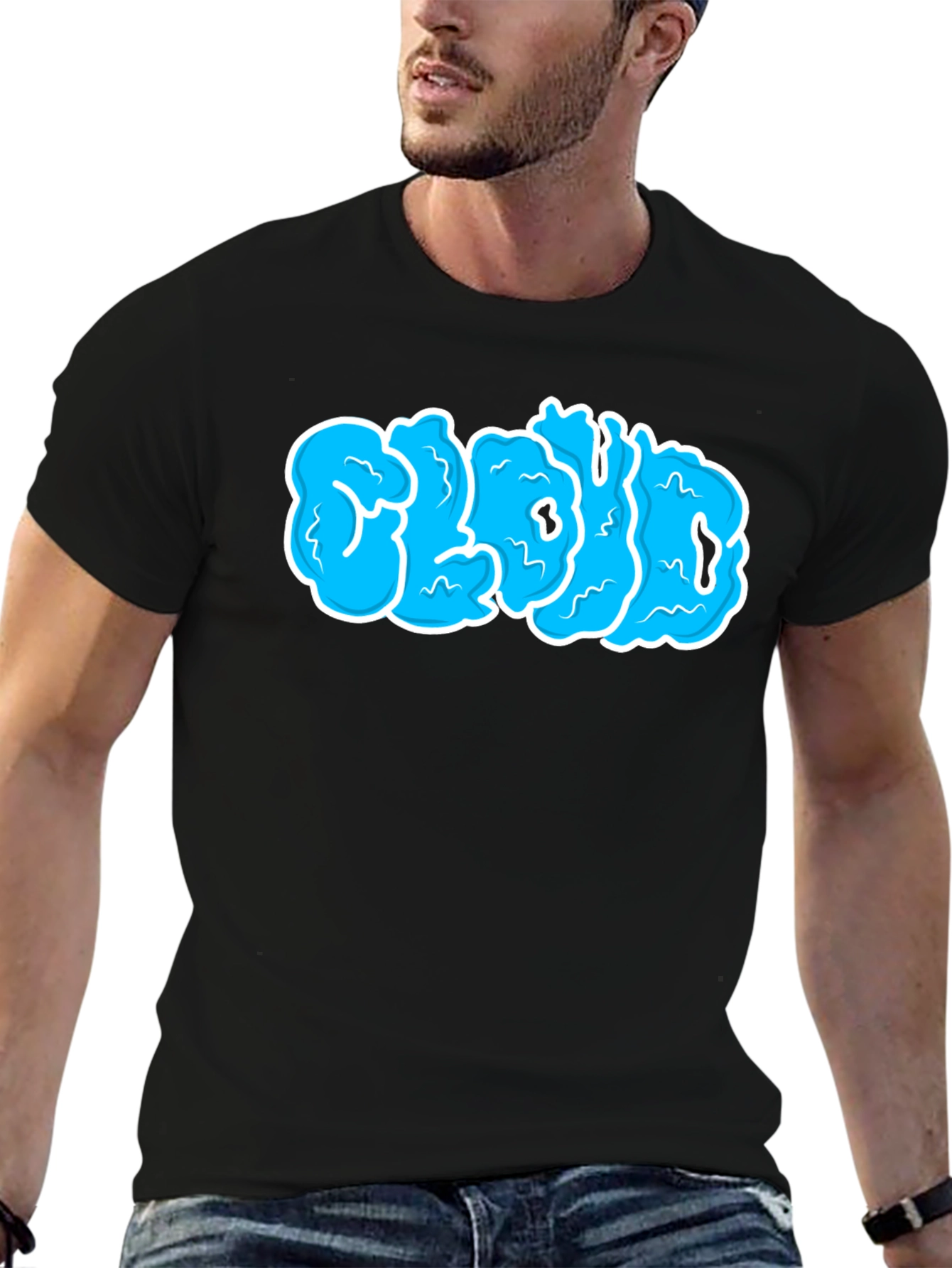 Cloud Graphic T-Shirt - Black Cotton Tee