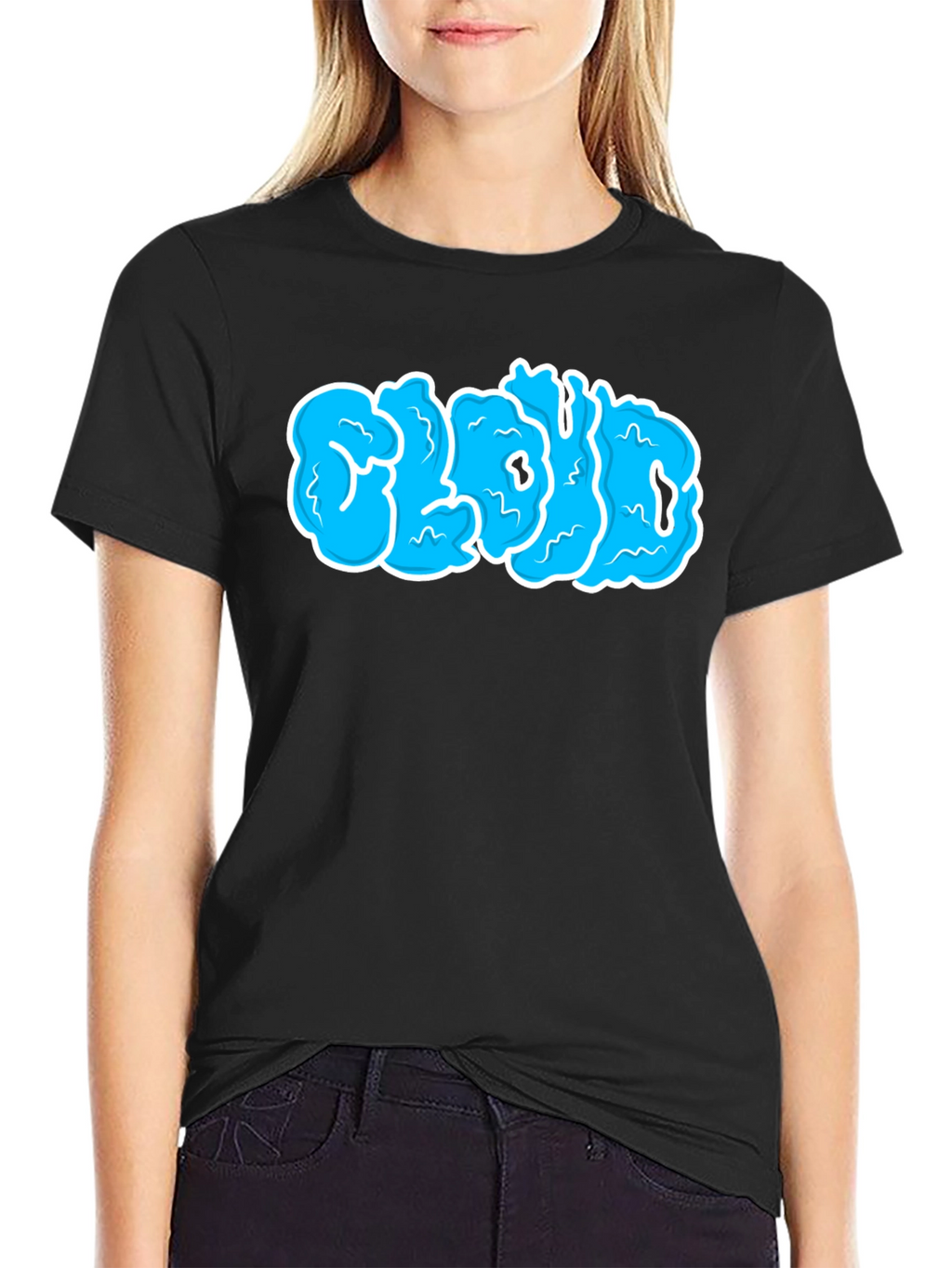 Cloud Graphic T-Shirt - Black Cotton Tee