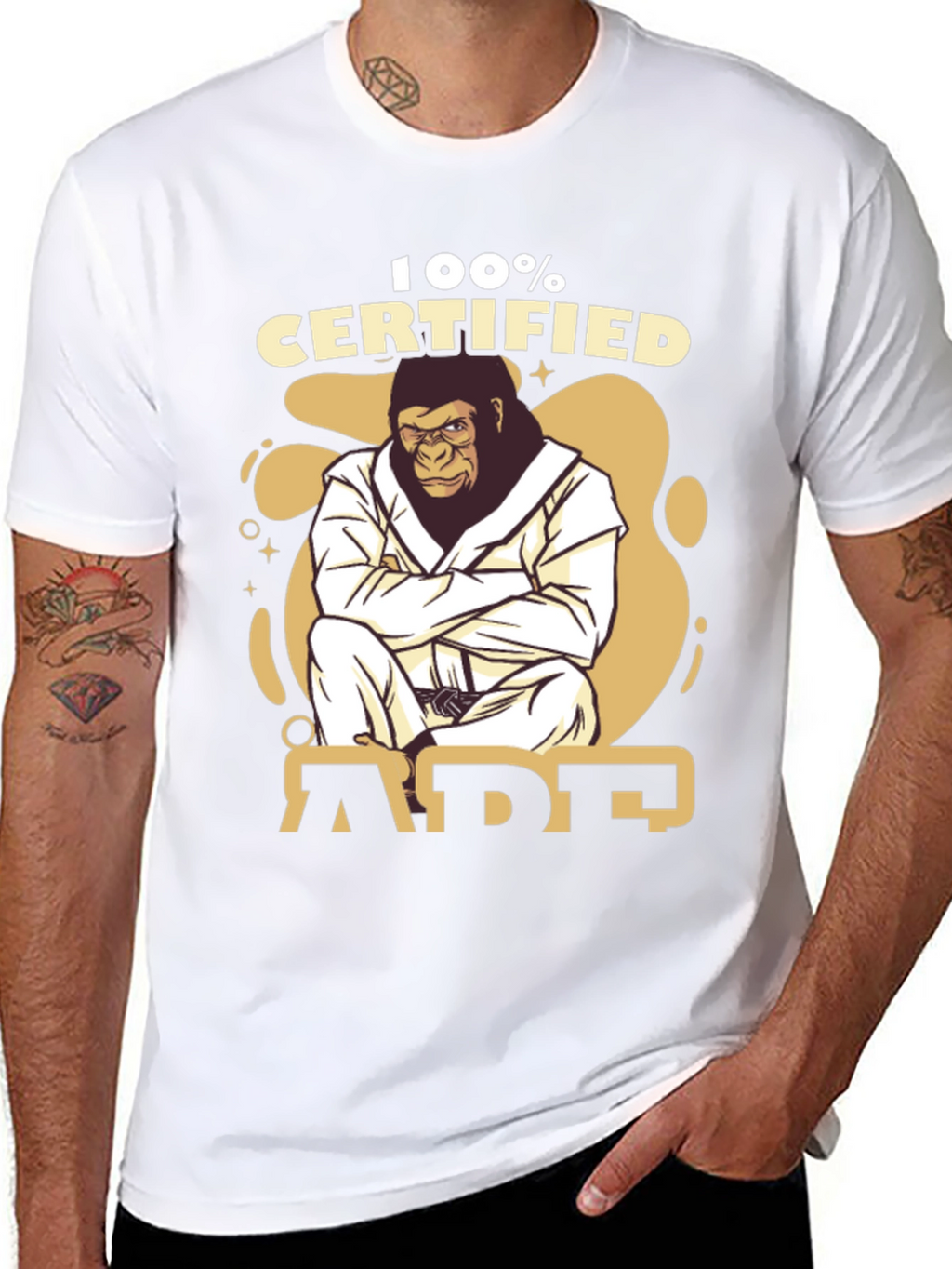 100% Certified Ape Jiu Jitsu Black T-Shirt