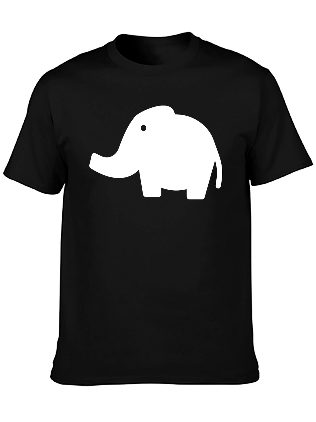 Elephant Graphic Tee - Black Cotton T-Shirt