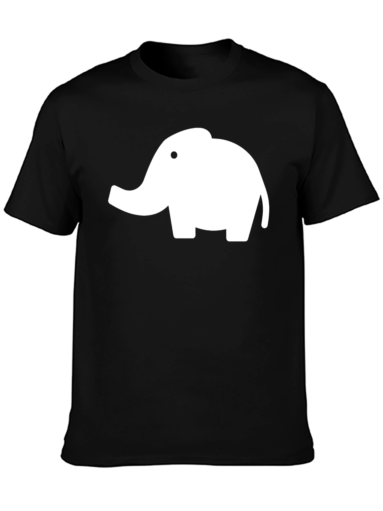 Elephant Graphic Tee - Black Cotton T-Shirt