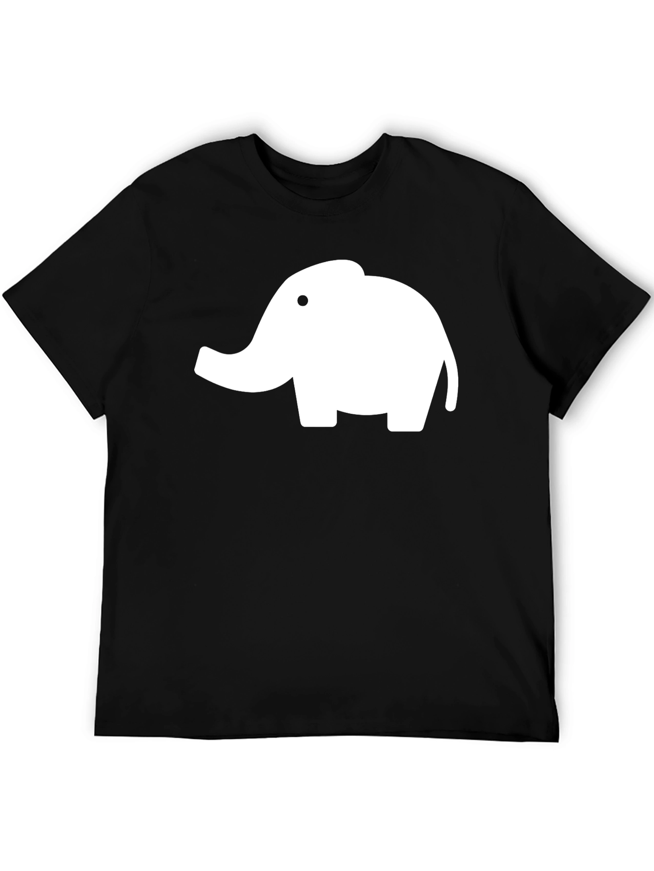 Elephant Graphic Tee - Black Cotton T-Shirt