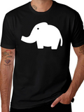 Elephant Graphic Tee - Black Cotton T-Shirt