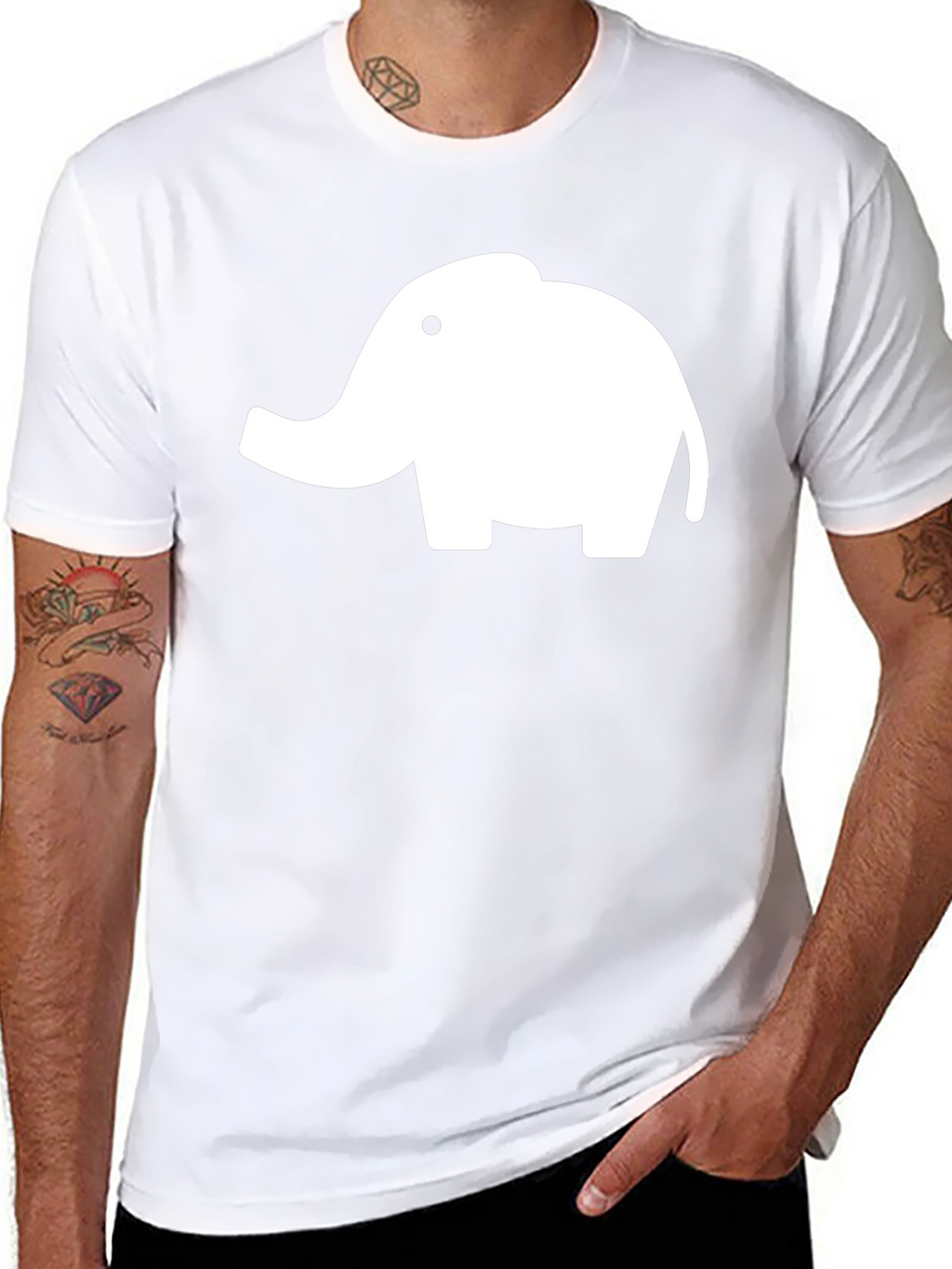 Elephant Graphic Tee - Black Cotton T-Shirt