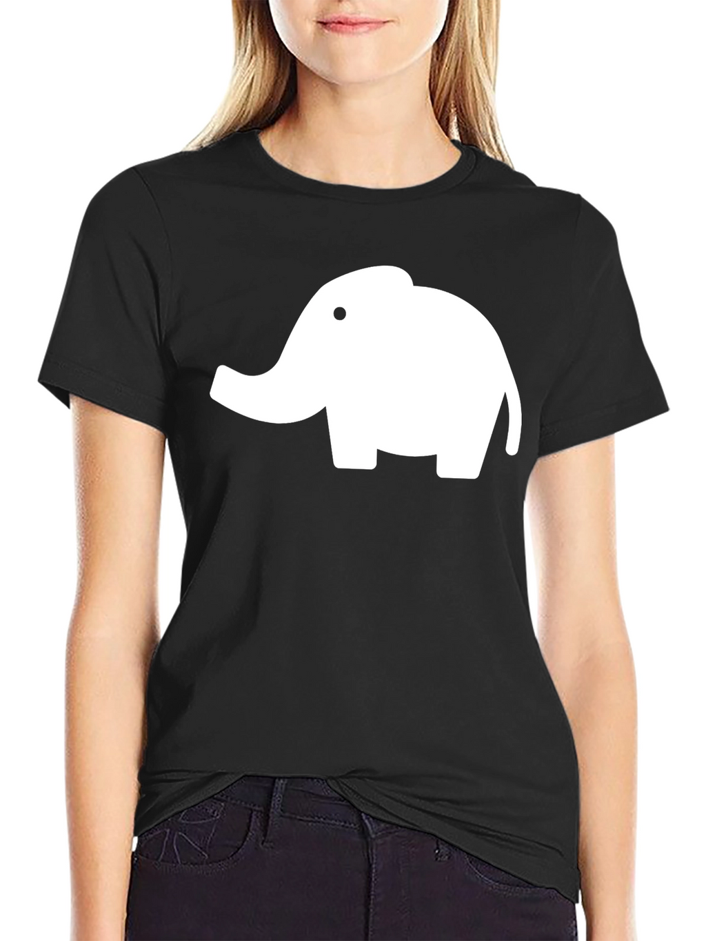 Elephant Graphic Tee - Black Cotton T-Shirt