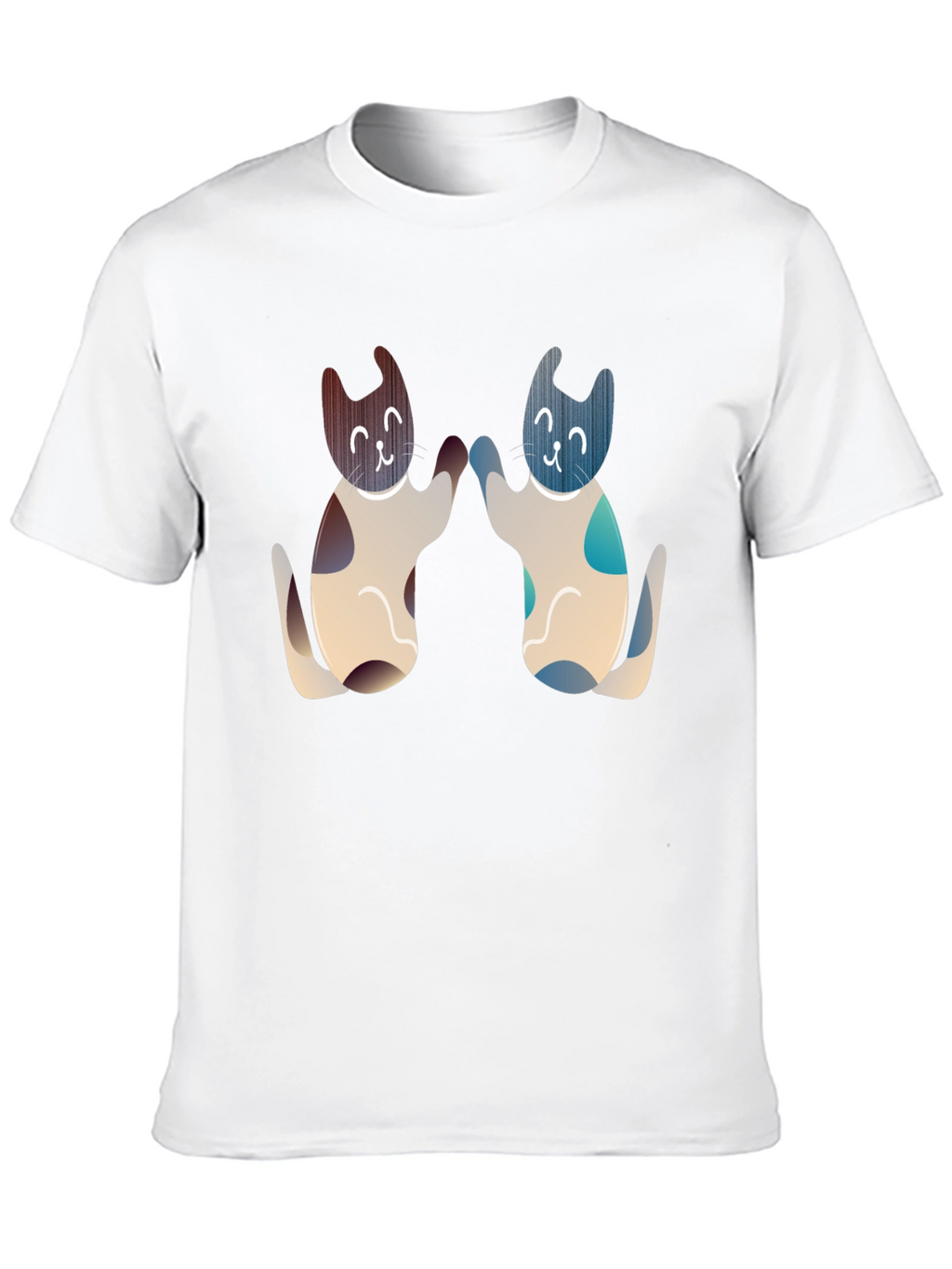 Cute Cats High Five Graphic Tee - Black