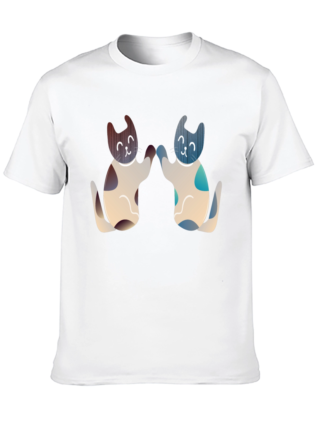 Cute Cats High Five Graphic Tee - Black